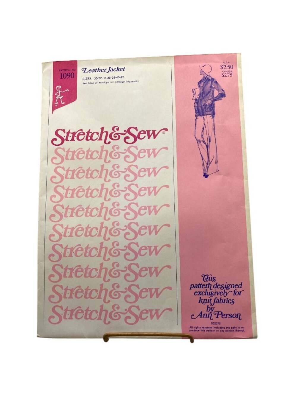 UNCUT Vintage Sewing PATTERN Stretch and Sew 1090 by Ann Person, Ladies 1975